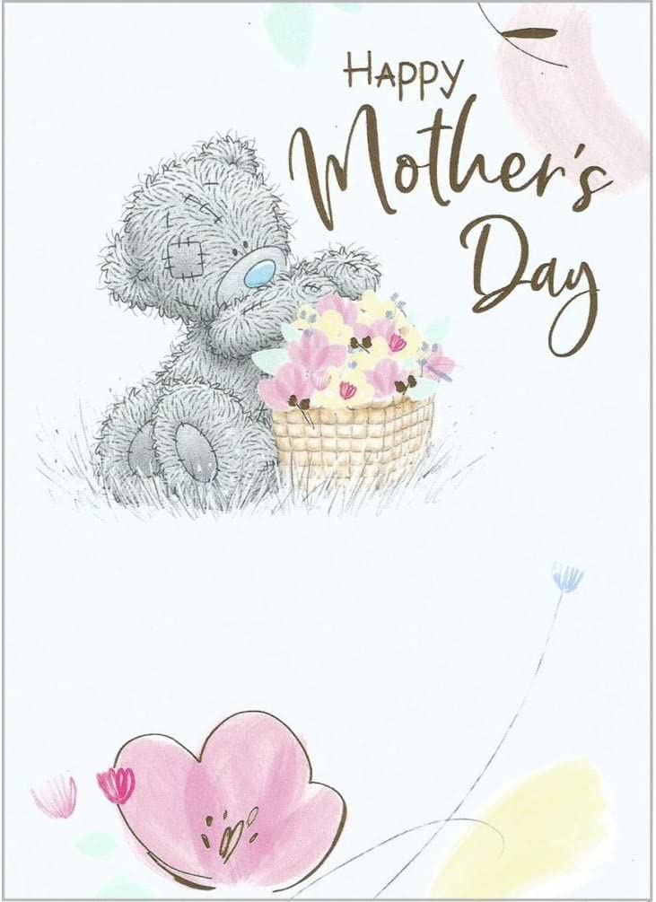 Carte Blanche Mother’s Day greeting card featuring a bear holding a flower basket, perfect for celebrating moms.
