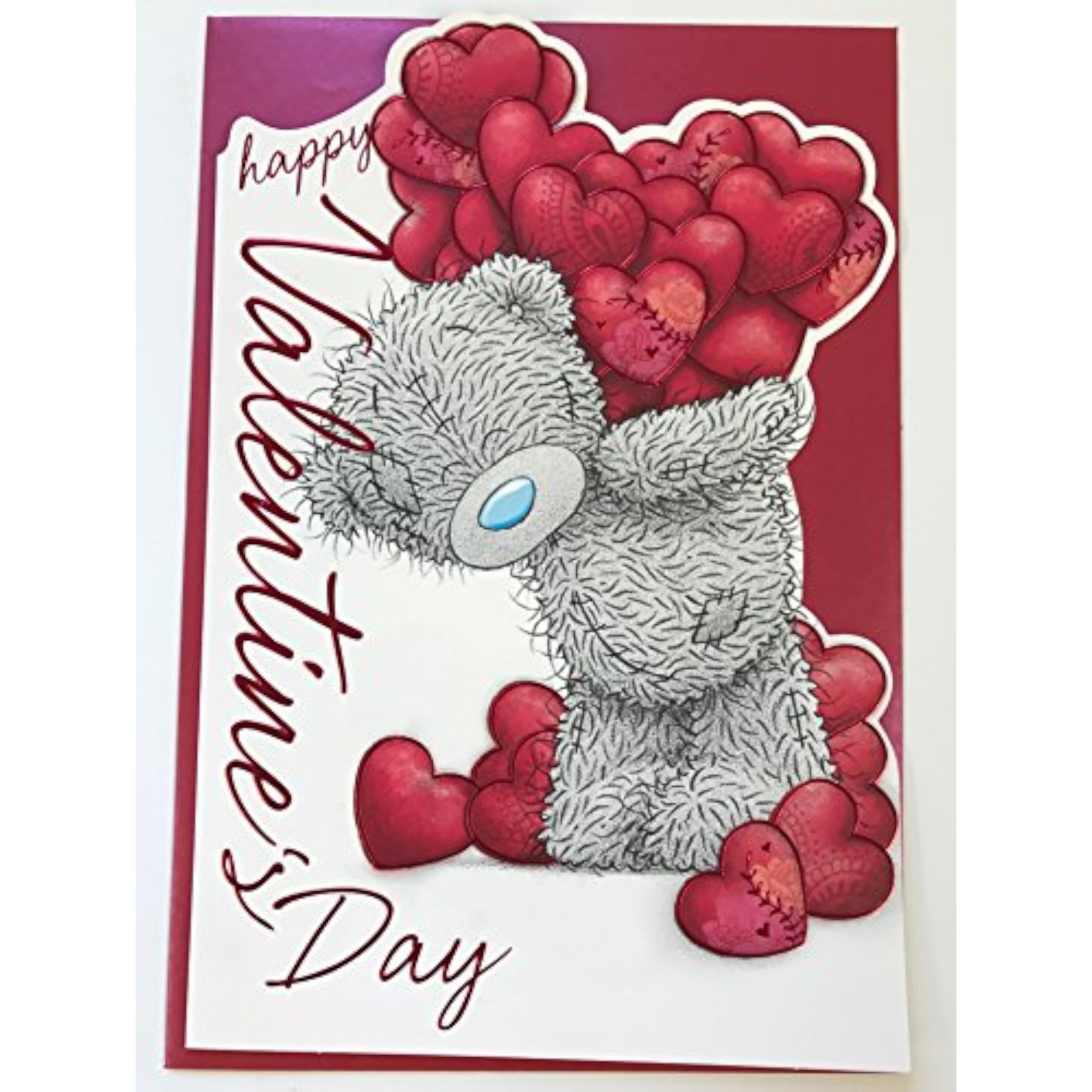 Carte Blanche Bundle of Hearts Bear Valentine's Day greeting card with colorful heart designs and cute bear illustration.
