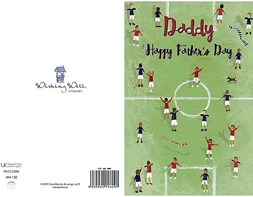 Carte Blanche Daddy football-themed Happy Father's Day greeting card with a playful, colorful design and festive message.