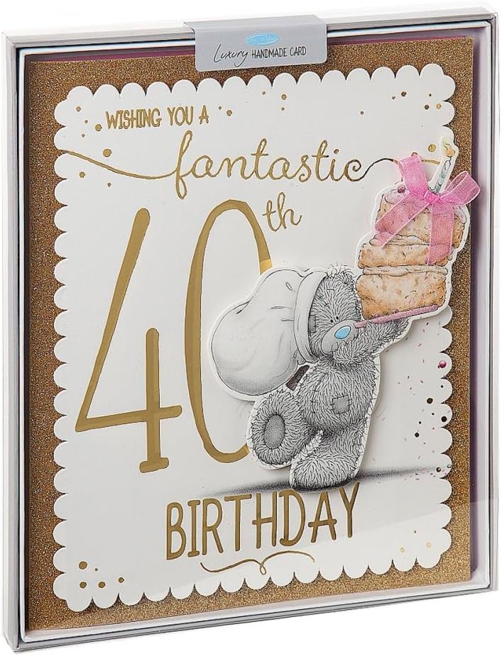 Carte Blanche Fantastic 40th Me to You Bear luxury boxed birthday greeting card with a cute bear illustration and decorative packaging.