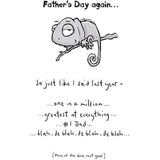 Carte Blanche Father's Day greeting card featuring humorous message, designed for celebrating dads on Father's Day.