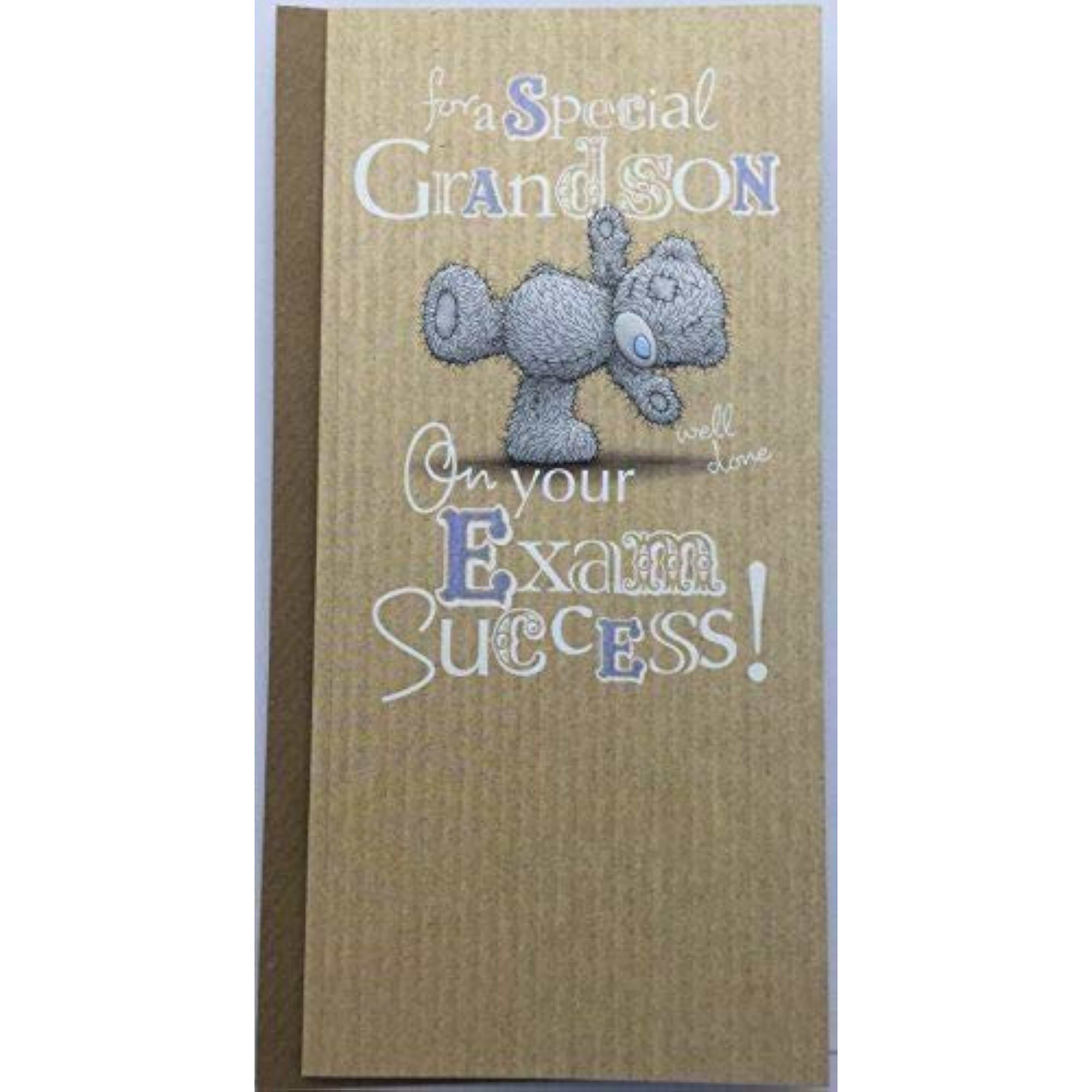Carte Blanche greeting card for a grandson, featuring a congratulatory message for exam success, with colorful decorative elements.