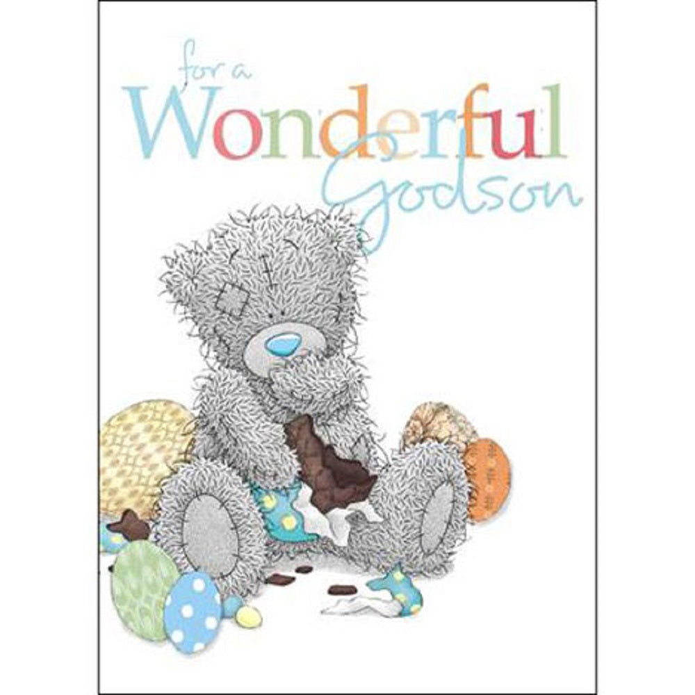 Carte Blanche Easter greeting card for a wonderful godson featuring colorful designs and heartfelt message on the front.