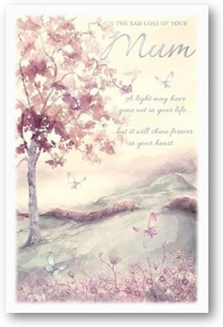 Carte Blanche Loss of Mum greeting card with countryside scene, floral design, and heartfelt message.