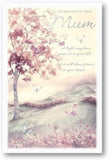 Carte Blanche Loss of Mum greeting card with countryside scene, floral design, and heartfelt message.