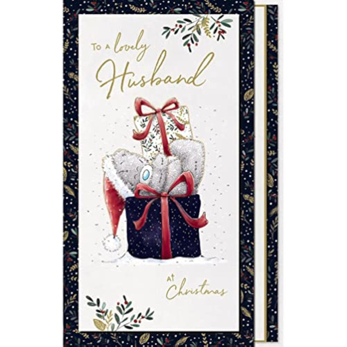 Handmade Carte Blanche Me to You Bear Husband Christmas greeting card with festive design and heartfelt message.