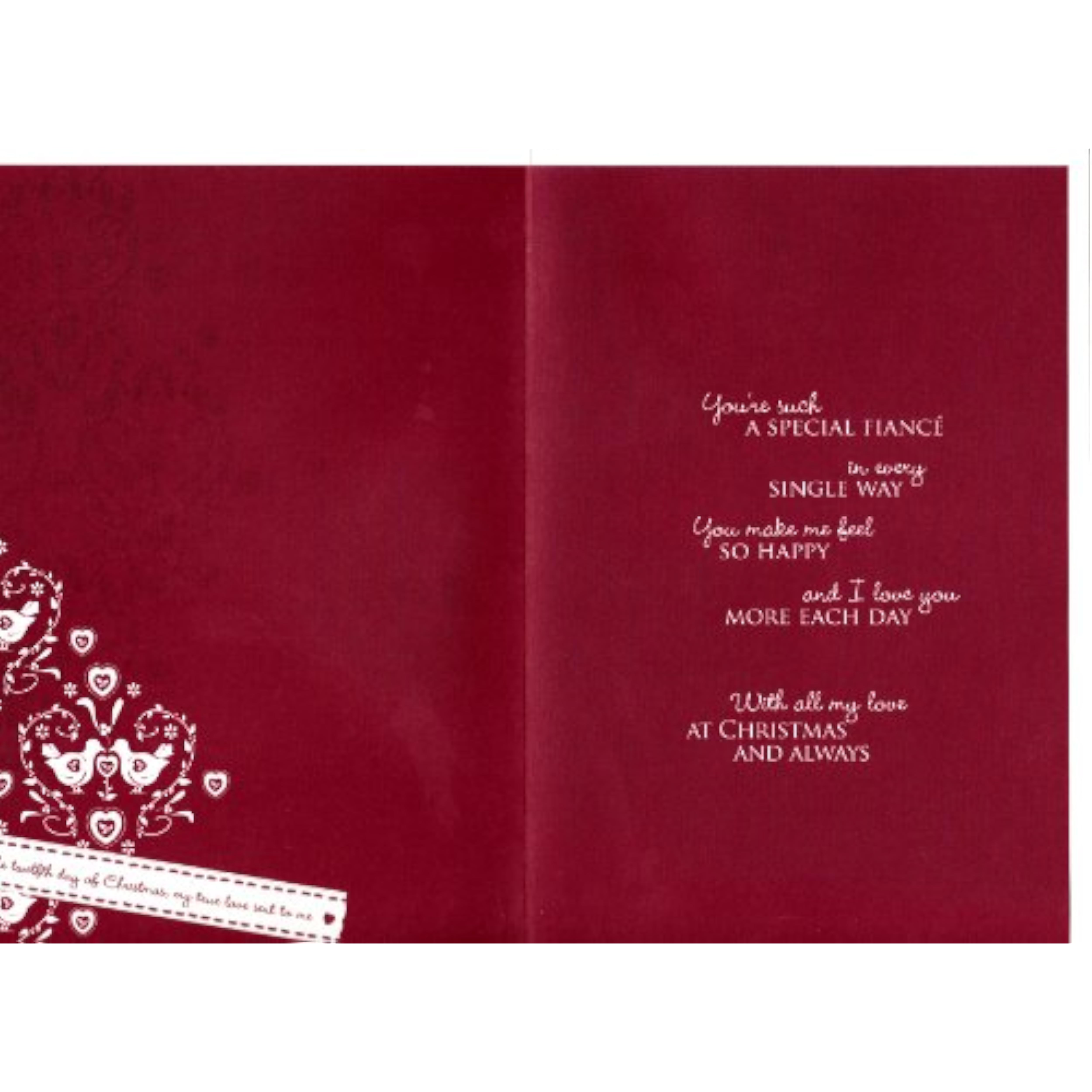 Carte Blanche Me to You Fiance Bear Christmas Card featuring a cute bear and festive holiday design for special occasions.