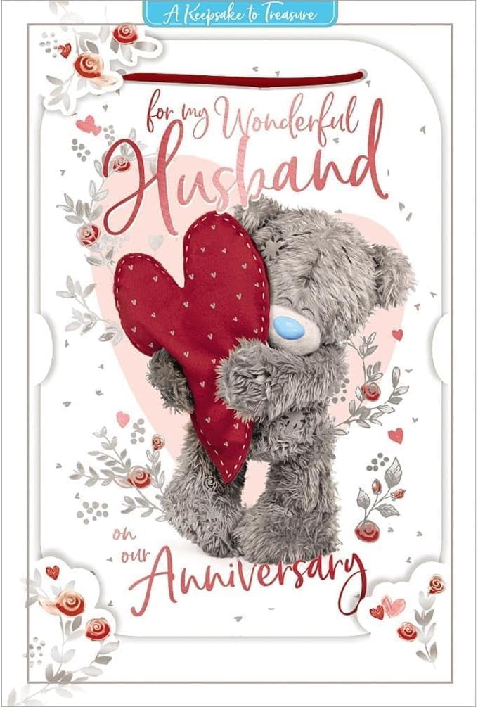 Carte Blanche Me to You Tatty Teddy anniversary greeting card with 3D holographic design for a wonderful husband.