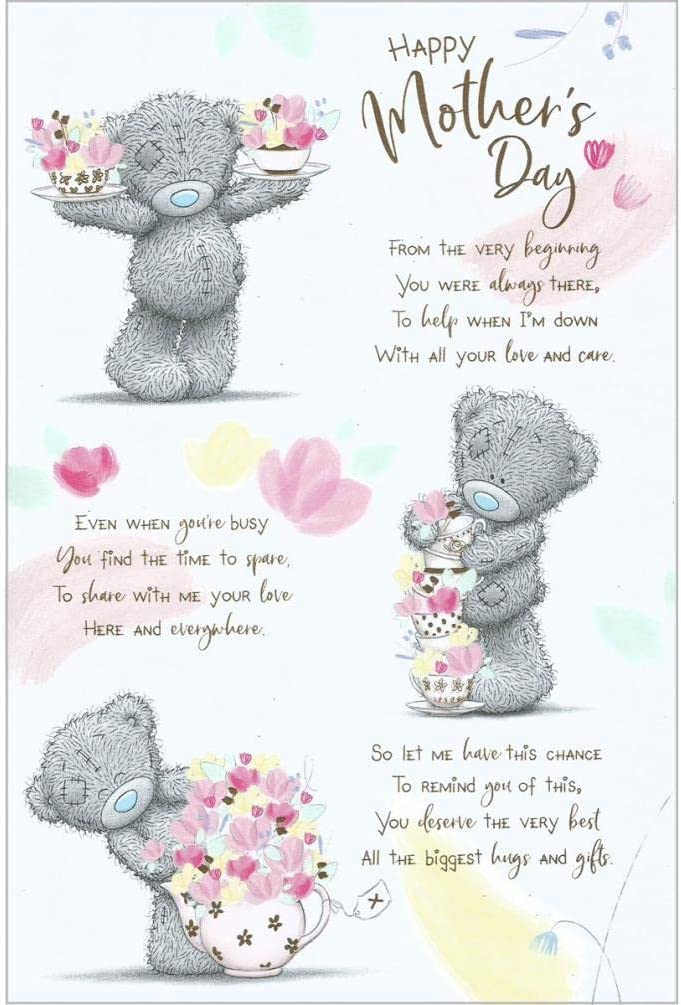 Carte Blanche Mother's Day greeting card with heartfelt verse, featuring floral design and elegant typography.
