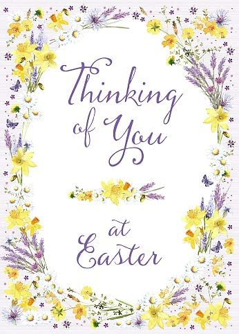Carte Blanche Easter flowers and butterflies greeting card with colorful floral and butterfly illustrations on a festive card.