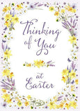 Carte Blanche Easter flowers and butterflies greeting card with colorful floral and butterfly illustrations on a festive card.