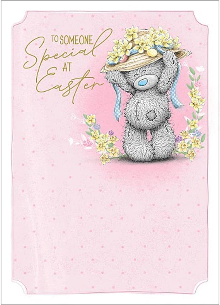Carte Blanche open love bear greeting card with Easter hat, featuring adorable bear illustration and festive holiday design.