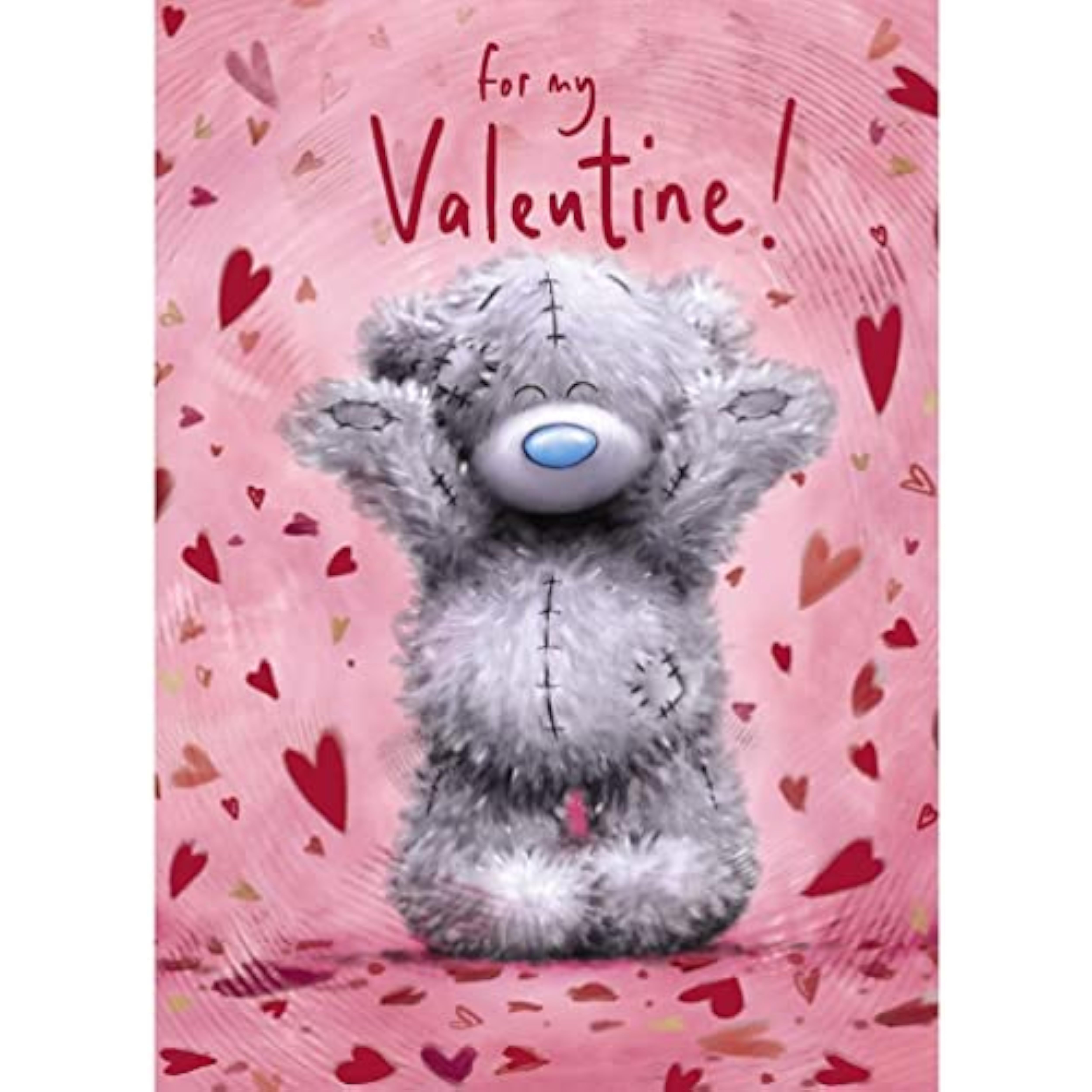 Carte Blanche Valentine Bear greeting card featuring a cute bear with outstretched arms, perfect for sending warm holiday wishes.