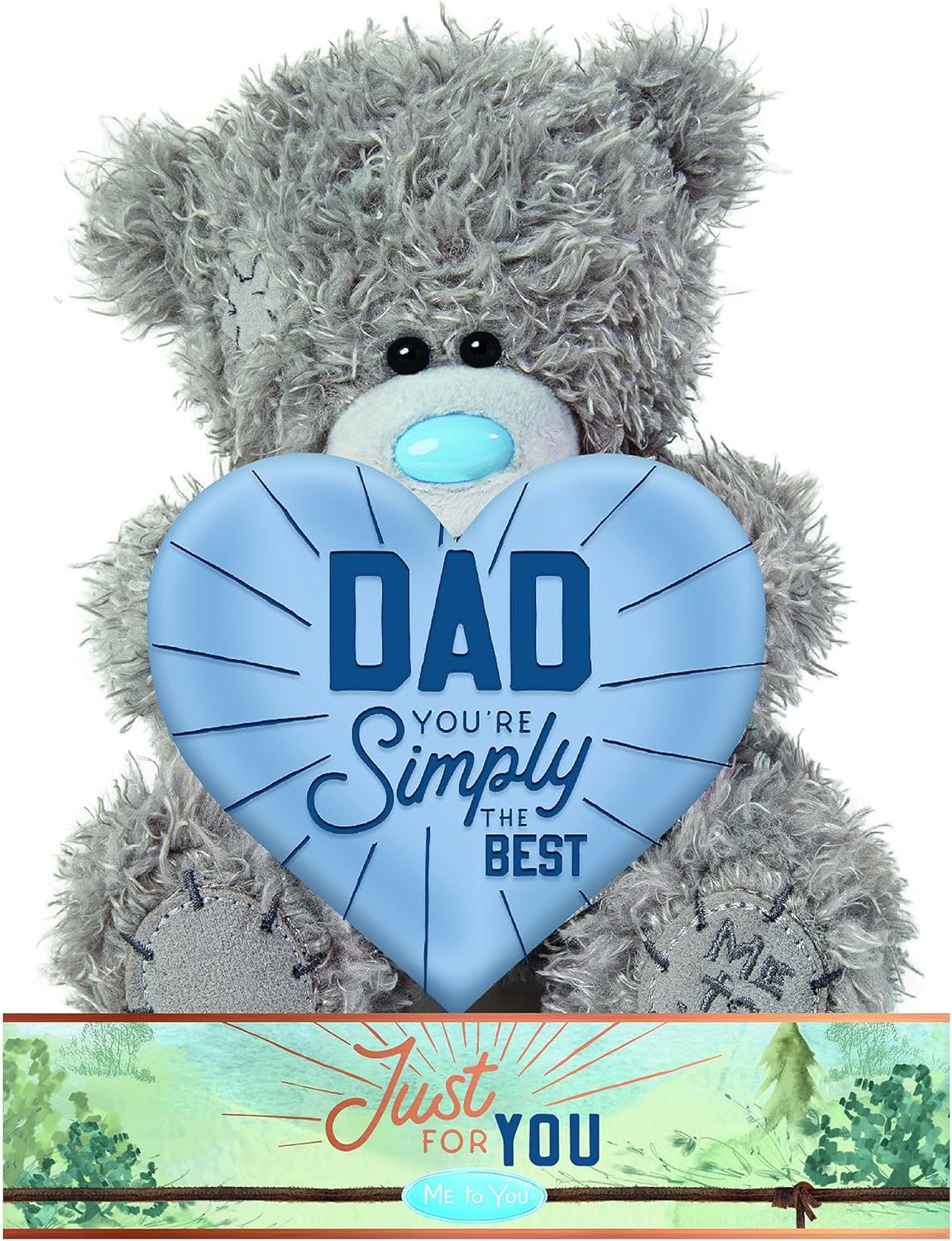 Carte Blanche Tatty Teddy Father's Day greeting card featuring an adorable bear holding a heart with "Dad, You're Simply the Best" message.