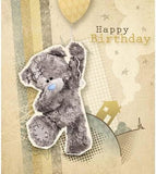 Carte Blanche Teddy holding a balloon bear birthday greeting card with colorful illustrations and cheerful design.