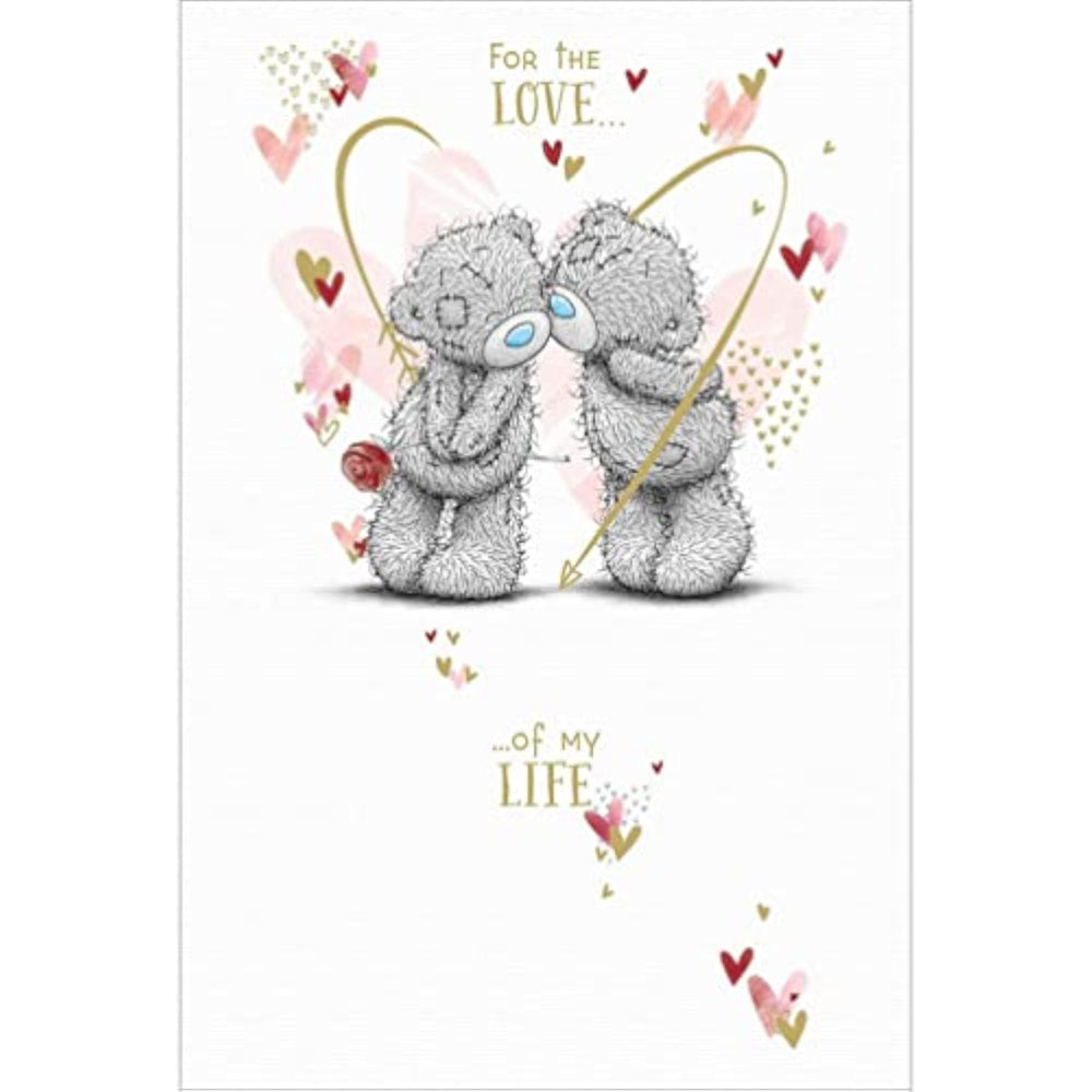 Carte Blanche Valentine greeting card featuring two bears kissing, expressing love for the "Love of My Life."