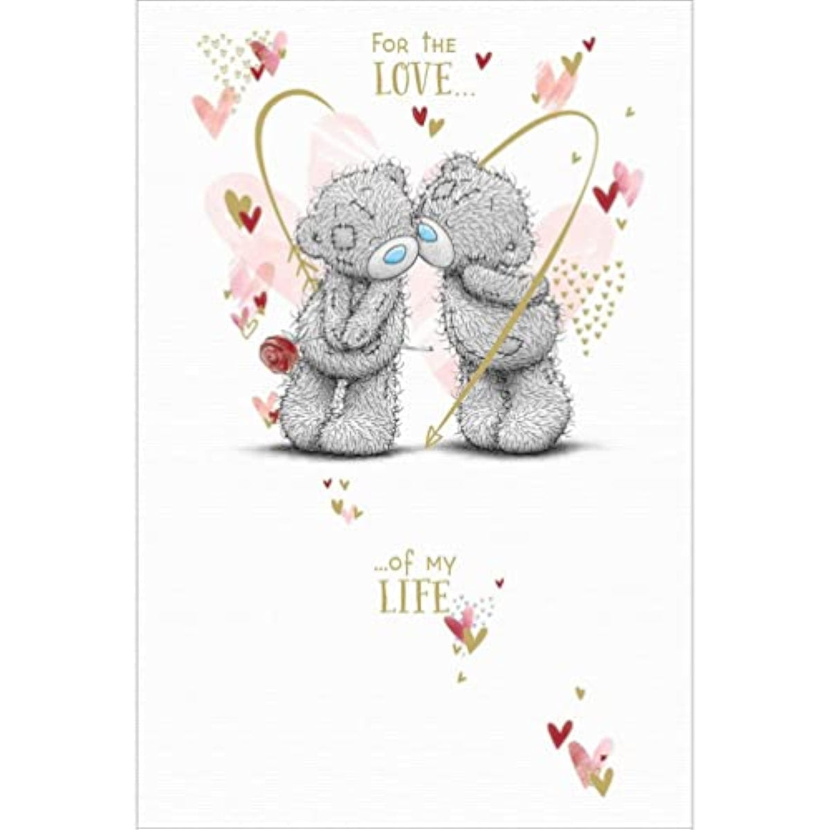 Carte Blanche Valentine greeting card featuring two bears kissing, expressing love for the "Love of My Life."
