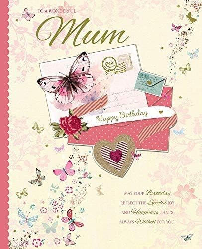 Elegant Carte Blanche Wonderful Mum birthday greeting card with luxurious finishes and an elegant design.