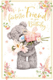 Carte Blanche Me to You Tatty Teddy bear holding flowers with a birthday greeting card, 6x9 inches, official collectible greeting card.