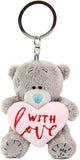 Carte Blanche Plush with Love keyring featuring a soft plush heart design, perfect for attaching to keys or bags.