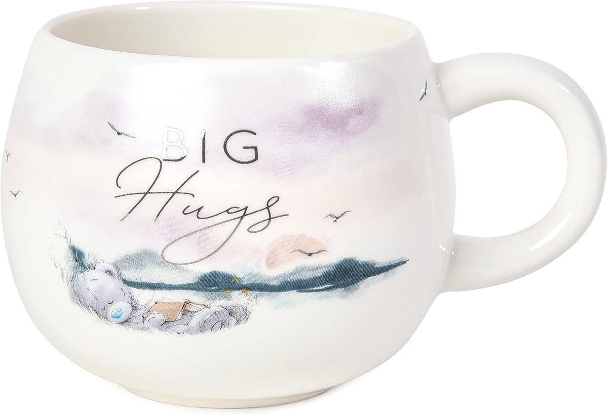 Large grey and white Tatty Teddy "Me to You Big Hugs" mug by Carte Blanche, featuring a cozy teddy bear design.