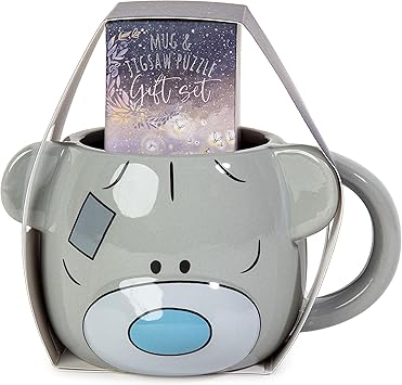 Set of large Carte Blanche mugs with a puzzle design, featuring two ceramic mugs in a stylish and functional set.
