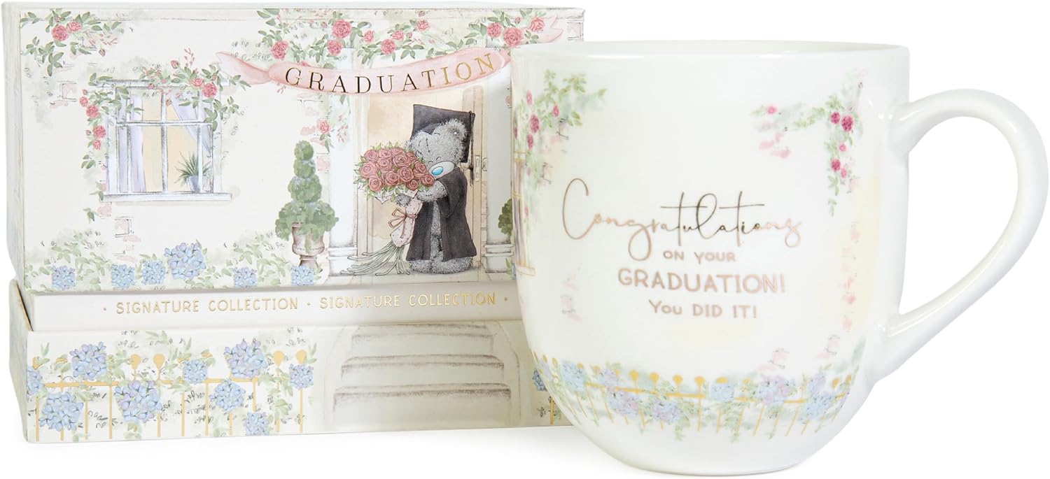 Tatty Teddy luxury bone china mug for graduation in satin-lined gift box from Carte Blanche Signature Collection.