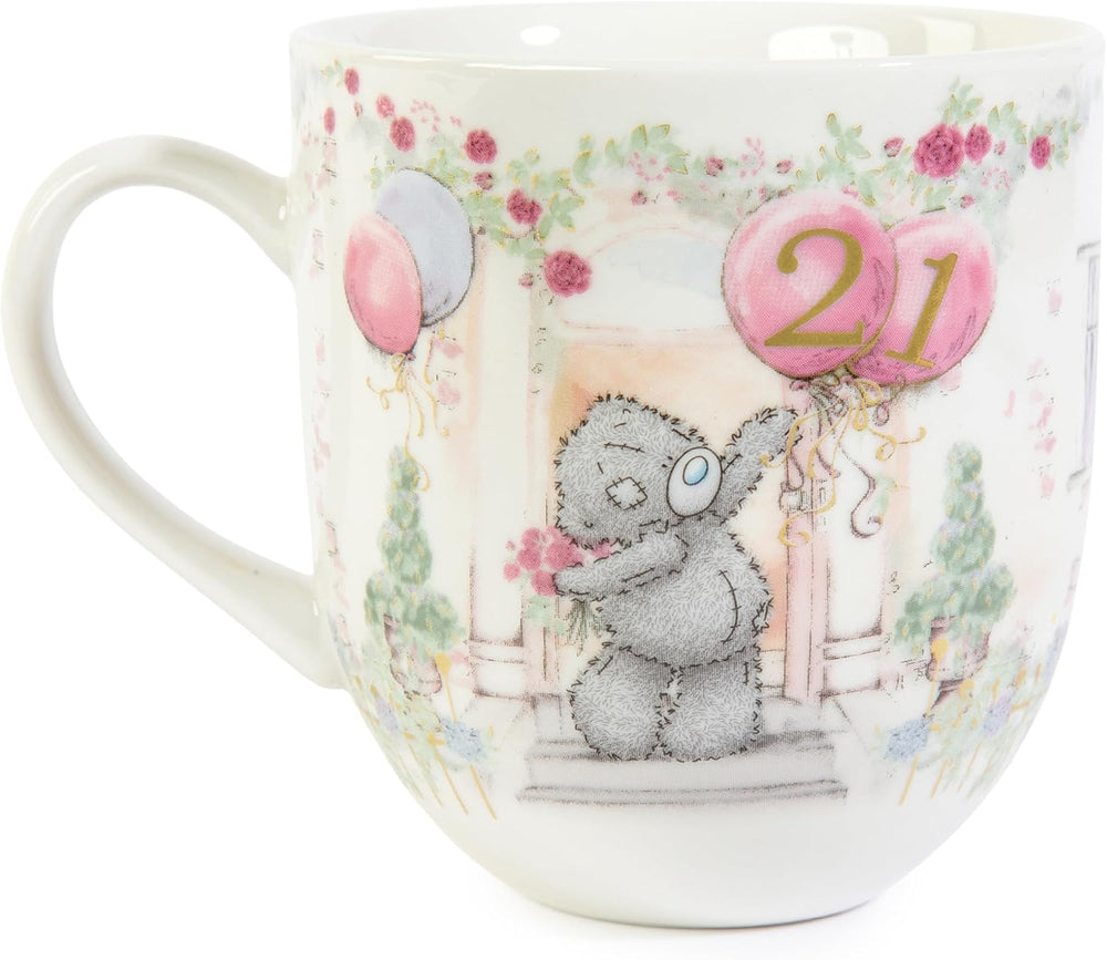 Tatty Teddy luxury bone china mug from Carte Blanche in satin-lined box, perfect for 21st birthday gift, part of Signature Collection.