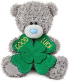 Carte Blanche M5 Good Luck Clover plush soft toy with bright green plush fabric and stitched detailing.
