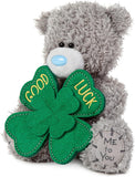 Carte Blanche M5 Good Luck Clover plush soft toy with green plush fabric and embroidered details, designed for comfort and good fortune.