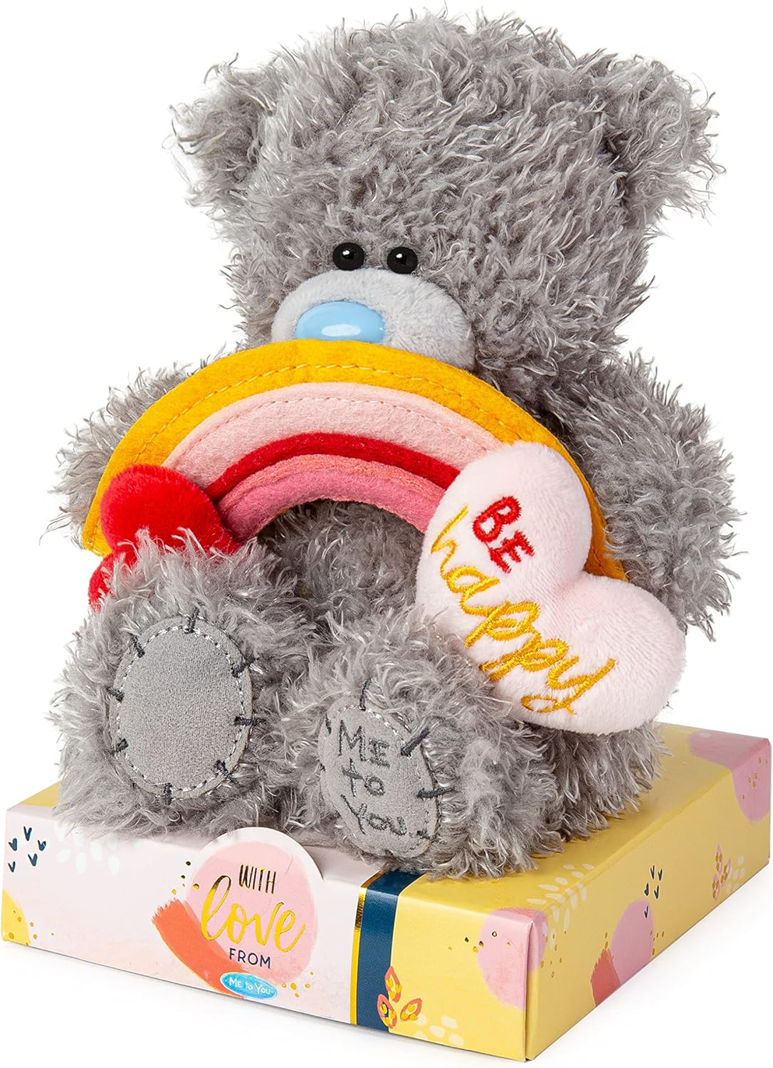 Carte Blanche M7 Be Happy Rainbow Plush Soft Toy with colorful rainbow design, cuddly and soft for children.