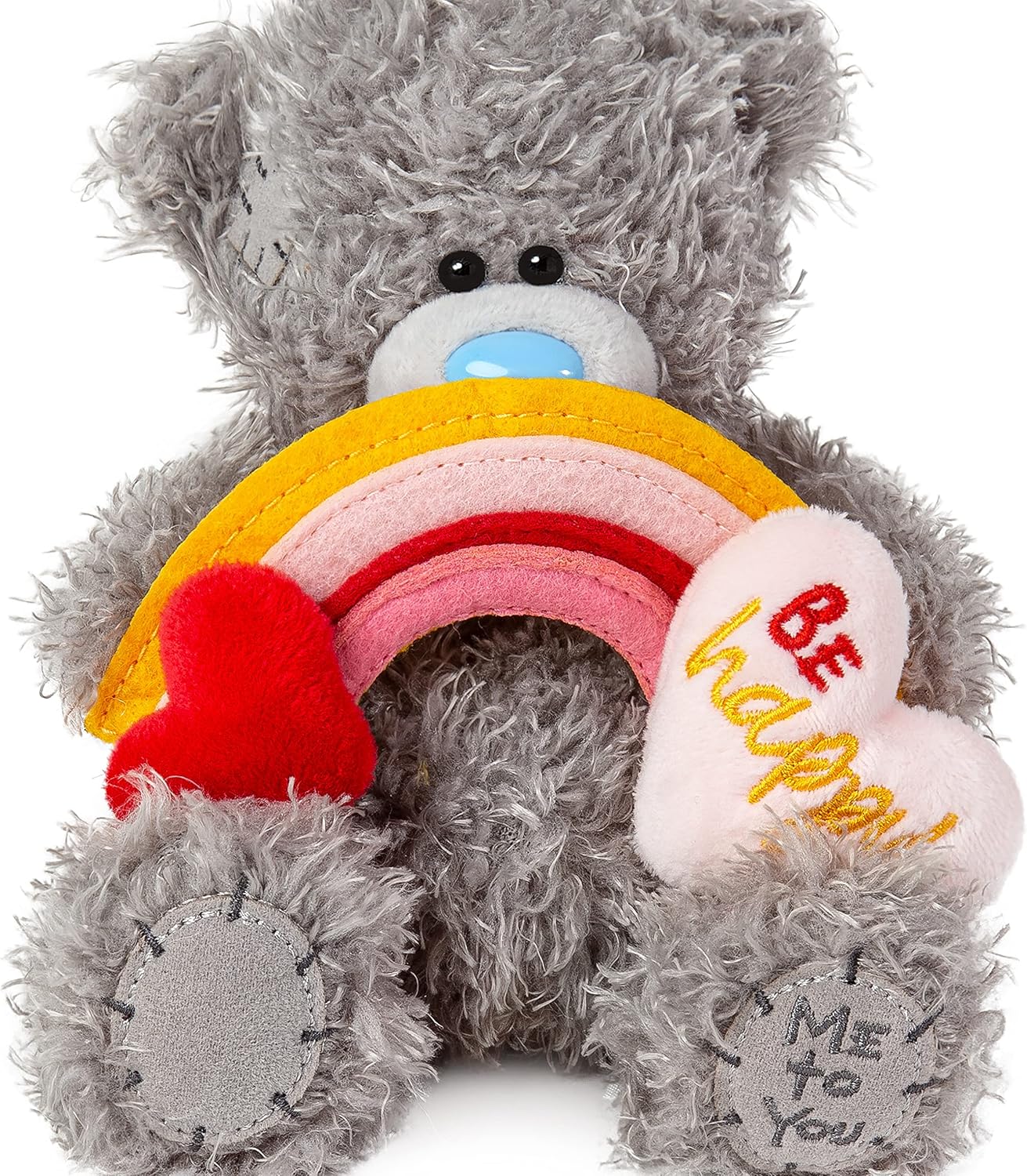 Carte Blanche M7 Be Happy Rainbow Plush soft toy with colorful rainbow design and smiling face, perfect for cuddling and comfort.