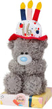Gray Carte Blanche Me to You Bear soft toy, 7-inch 16th birthday bear wearing a hat, plush and cuddly for special celebrations