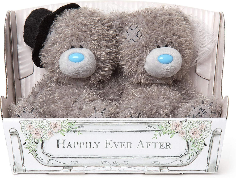 Pair of Carte Blanche S4 soft toys featuring a bride and groom, plush wedding-themed plush dolls for children.