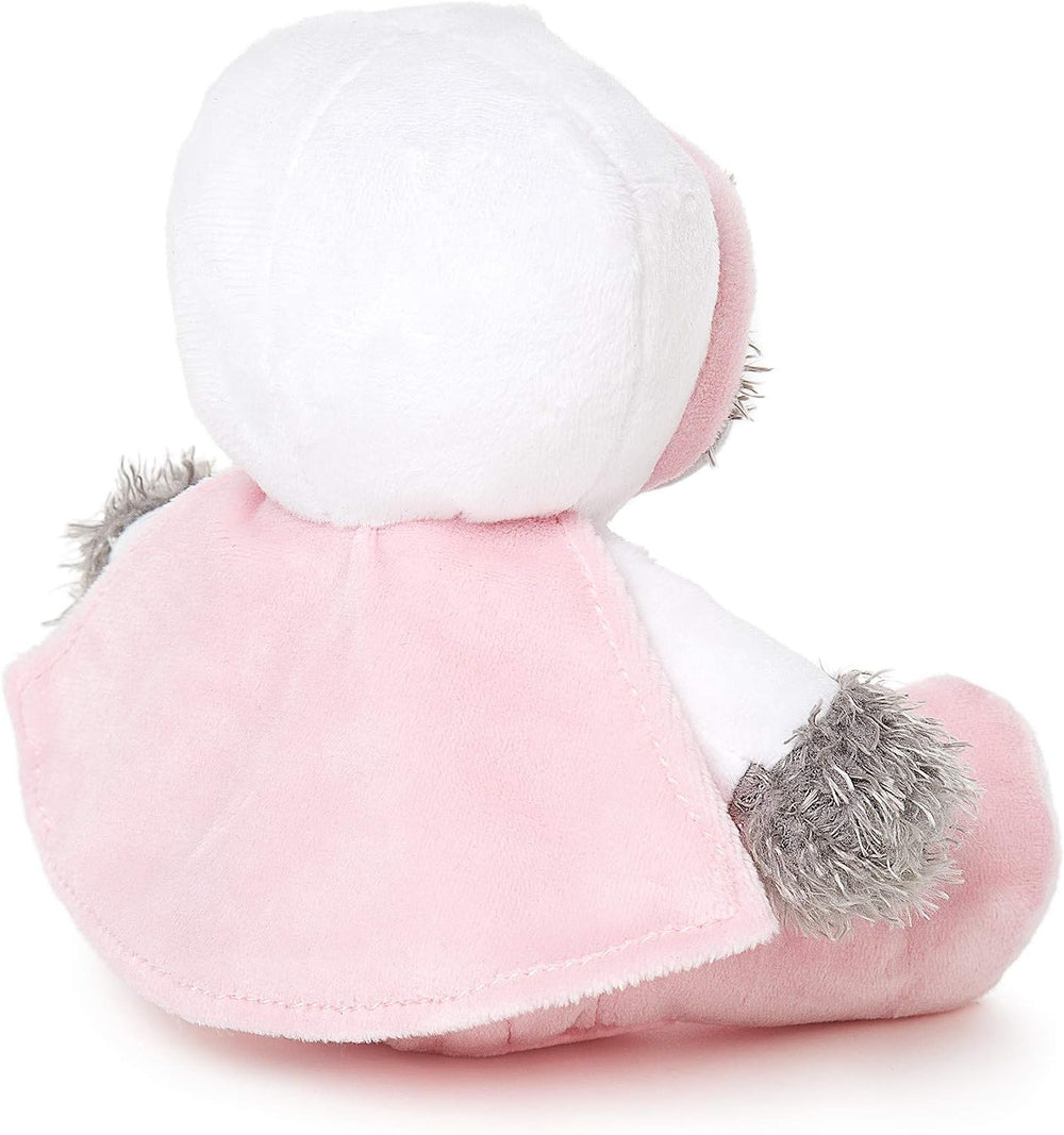 Pink Tatty Teddy Bear soft toy by Carte Blanche dressed as a superhero with a star emblem, plush and cuddly for children.