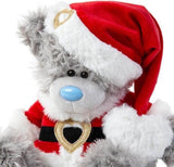 Soft Carte Blanche Tatty Teddy Bear Santa plush toy with red hat and scarf, perfect for holiday cuddles and festive decor.