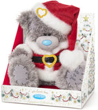 Carte Blanche Tatty Teddy Bear Santa soft toy with red hat and festive outfit, cuddly plush Christmas teddy bear.