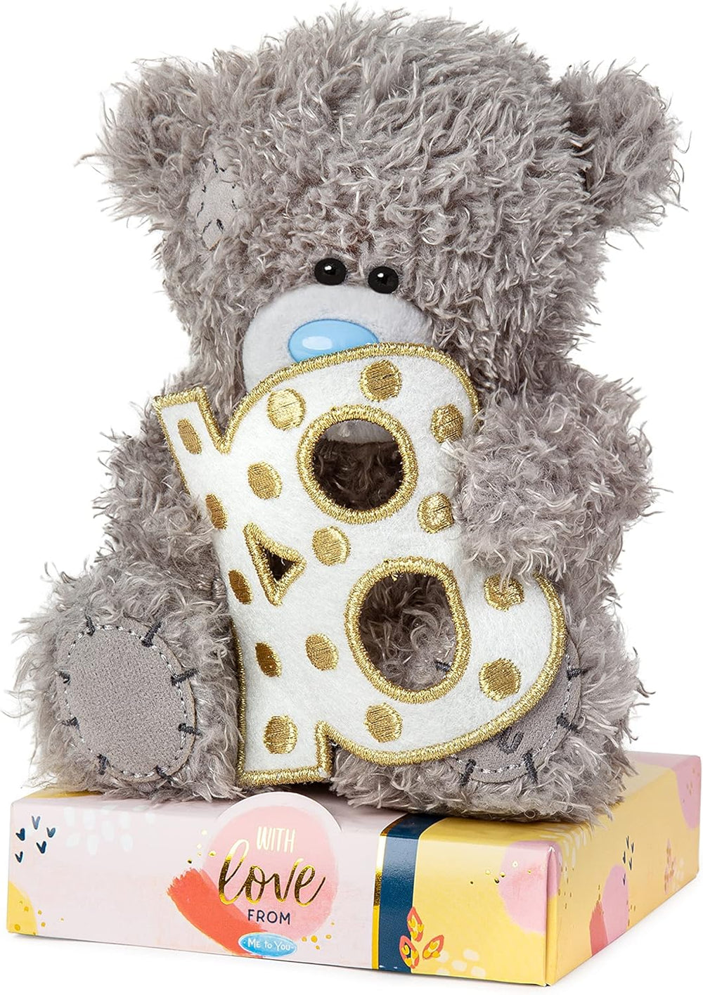 Carte Blanche Tetty Teddy 18th plush soft toy with fluffy fur and embroidered facial features, perfect for cuddling.