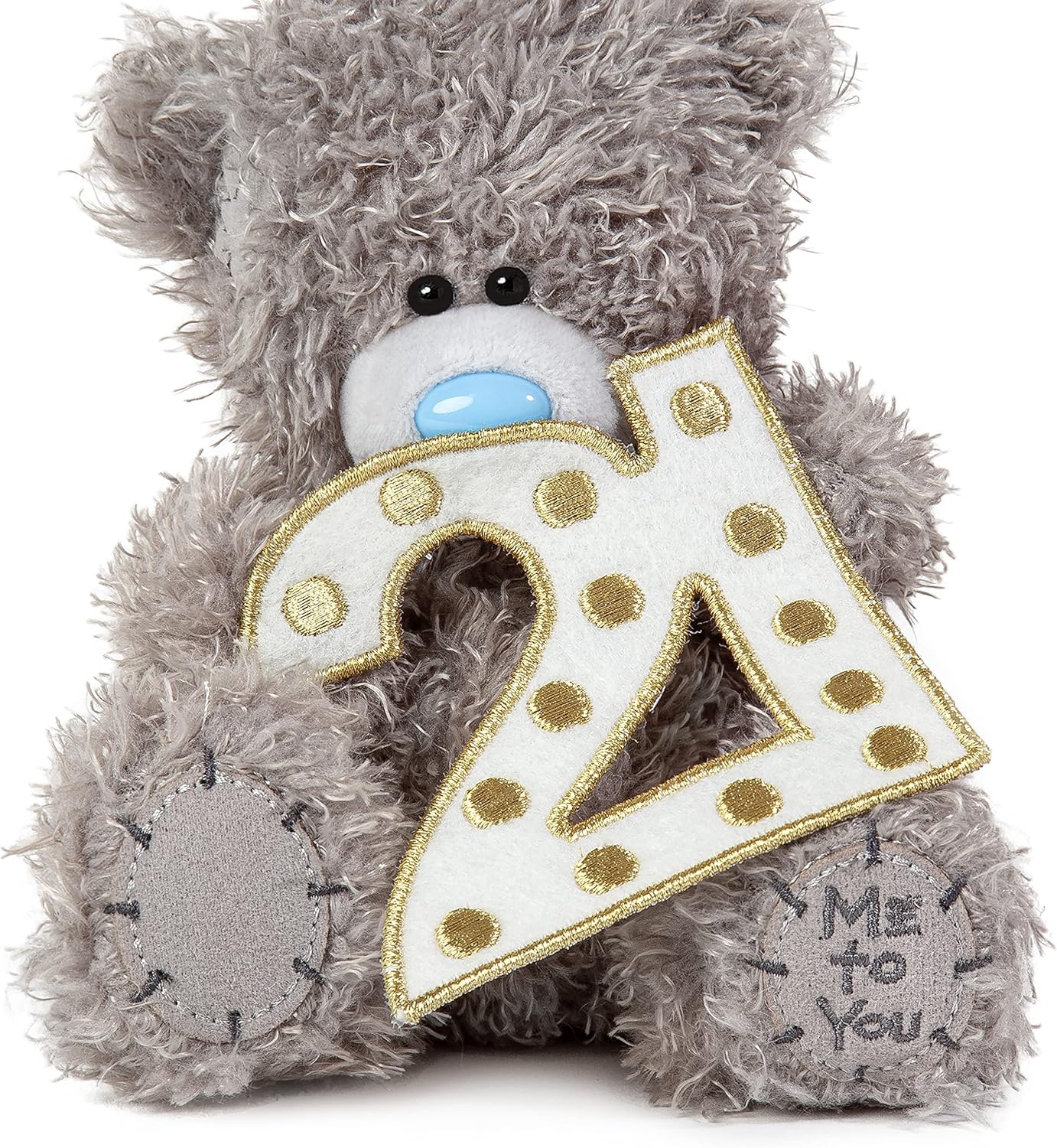 Grey Me to You Tatty Teddy 21st Lightbox Effect Bear soft toy from Carte Blanche's official collection, featuring a cute plush teddy.