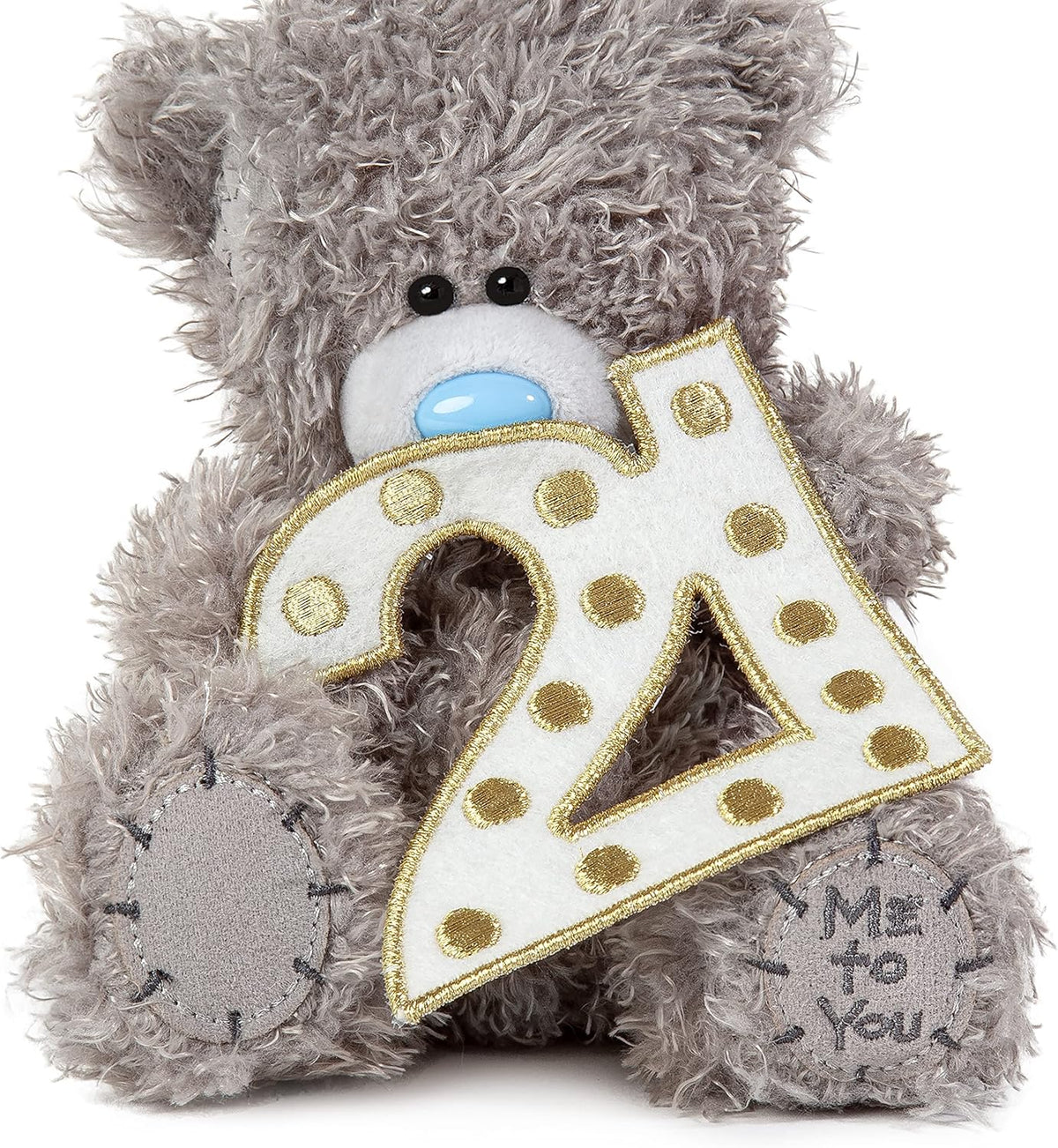 Grey Me to You Tatty Teddy 21st Lightbox Effect Bear soft toy from Carte Blanche's official collection, featuring a cute plush teddy.