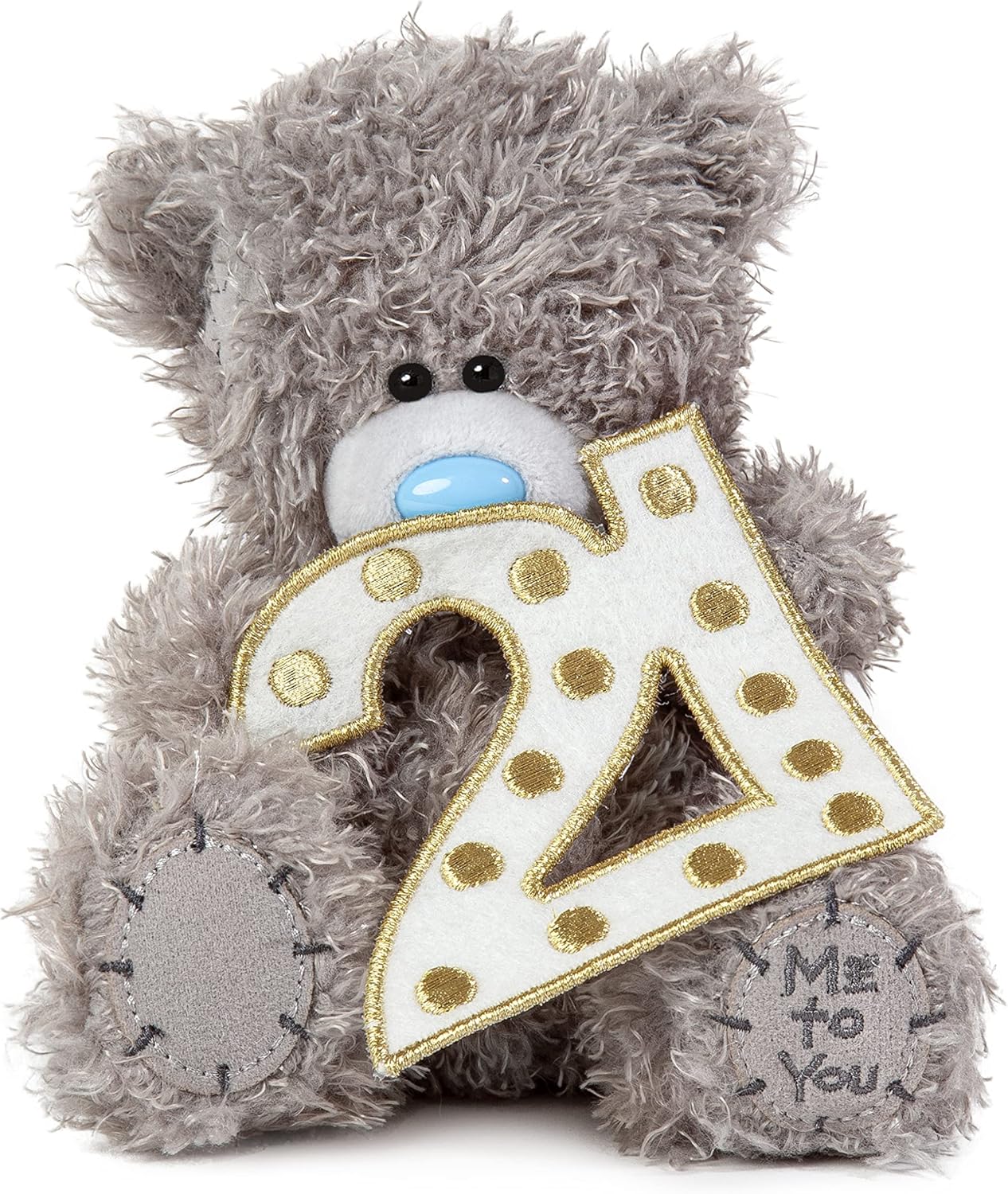 Grey Me to You Tatty Teddy 21st Lightbox Effect Bear soft toy from Carte Blanche's Official Collection, plush and adorable.