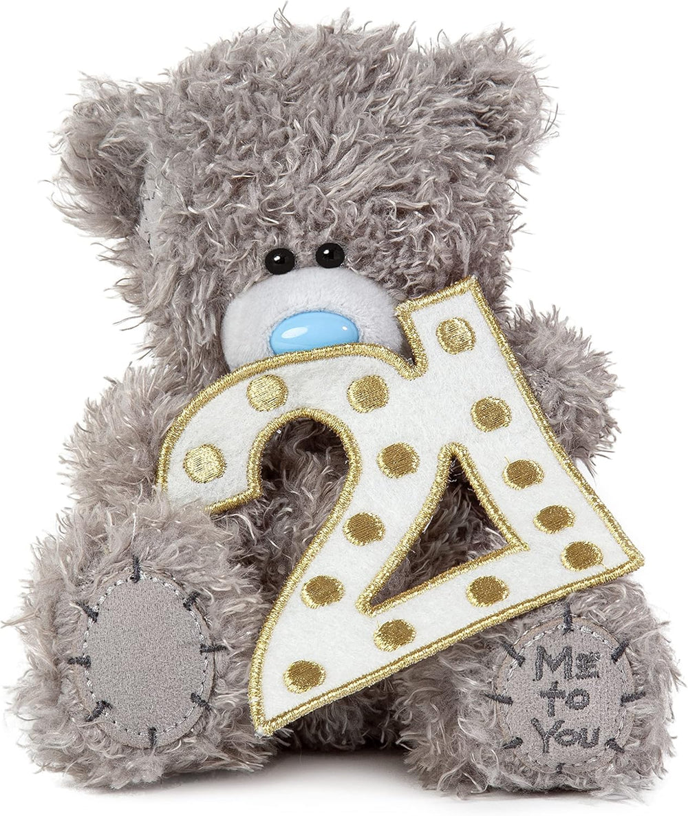 Grey Me to You Tatty Teddy 21st Lightbox Effect Bear soft toy from Carte Blanche's Official Collection, plush and adorable.
