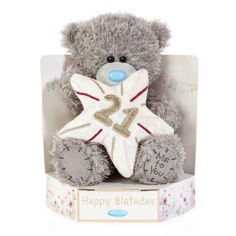 Carte Blanche 21st Birthday Bear plush toy, 7-inch star-shaped soft giftware with a cute bear design for special celebrations.