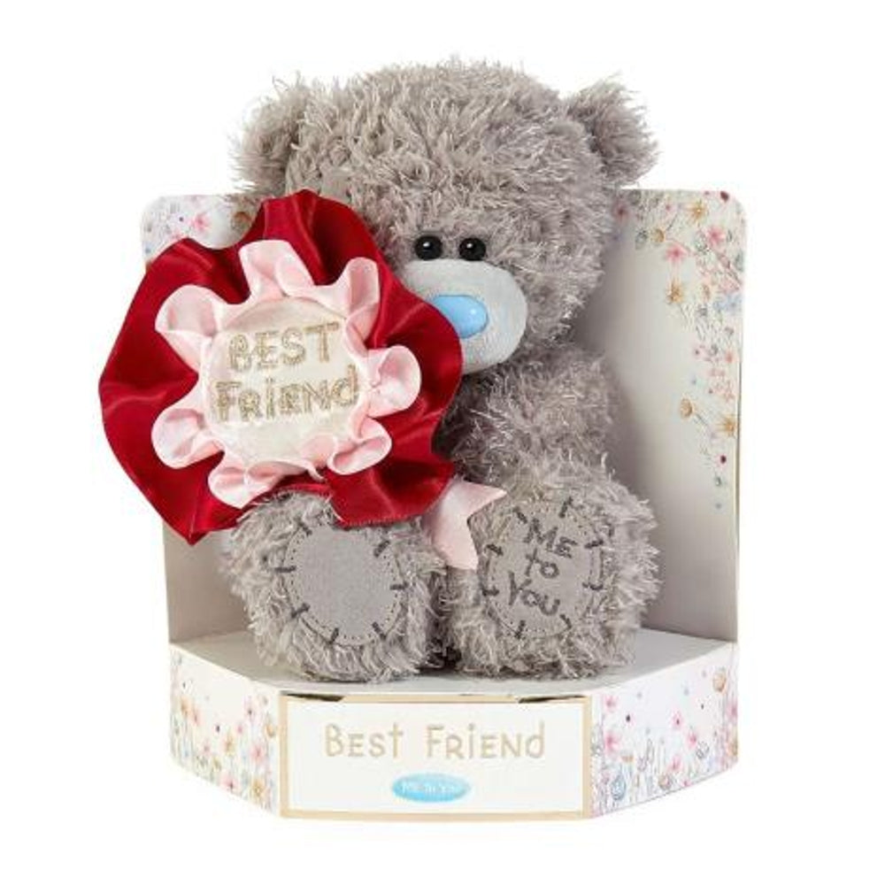 Soft plush Carte Blanche Bear 7-inch Best Friend Rosette toy, featuring a cute bear with a rosette, perfect for gifting.