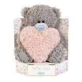 Cart Blanche 7-inch fluffy heart plush bear soft toy, cuddly giftware with soft fur and adorable heart detail, perfect for gifting
