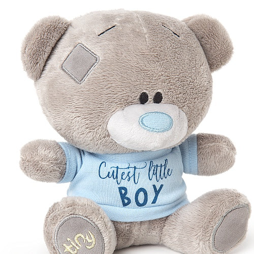 Soft toy of a cute little boy from Carte Blanche's Carte Blanche Cutest Little Boy collection, made of plush material.