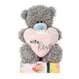 Personalised Carte Blanche Heart Plush soft toy with a soft, cuddly fabric and embroidered details, ideal for gift-giving.