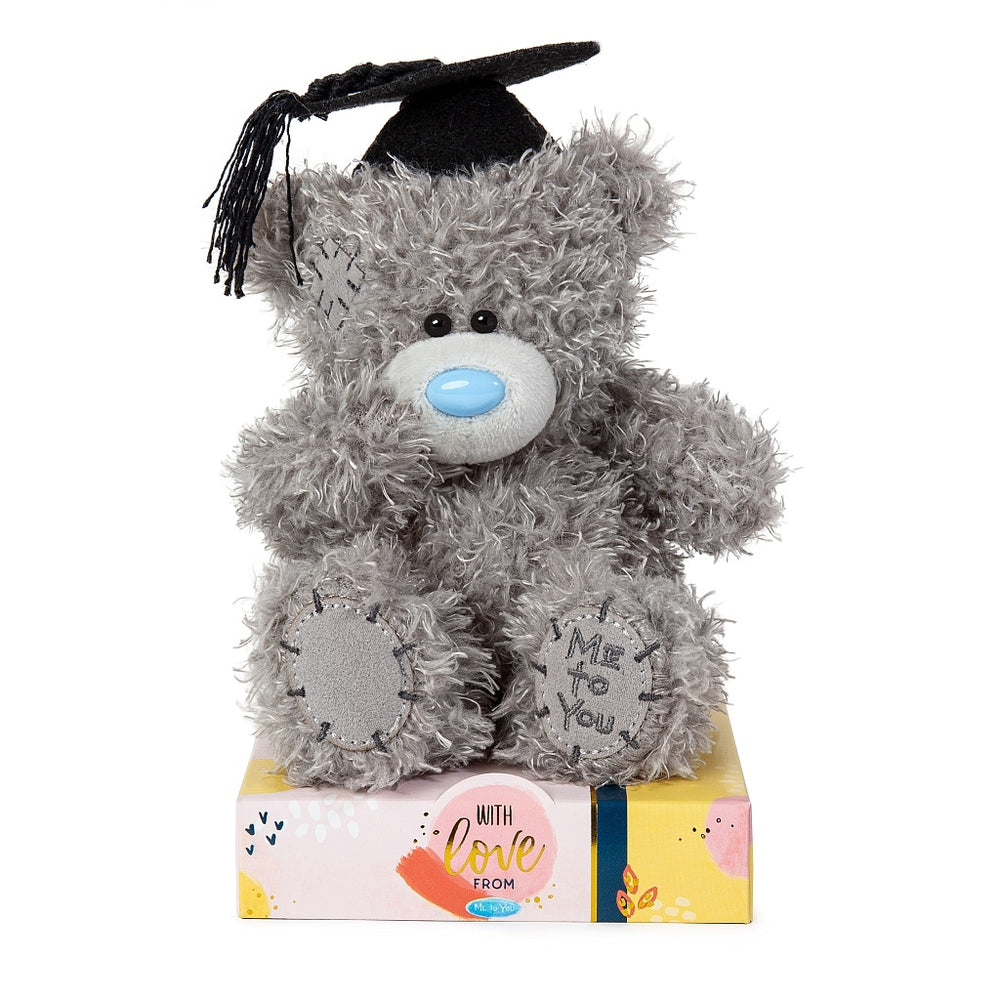 Carte Blanche Tatty Teddy graduation plush soft toy with a cap and gown, celebrating graduation with adorable details.