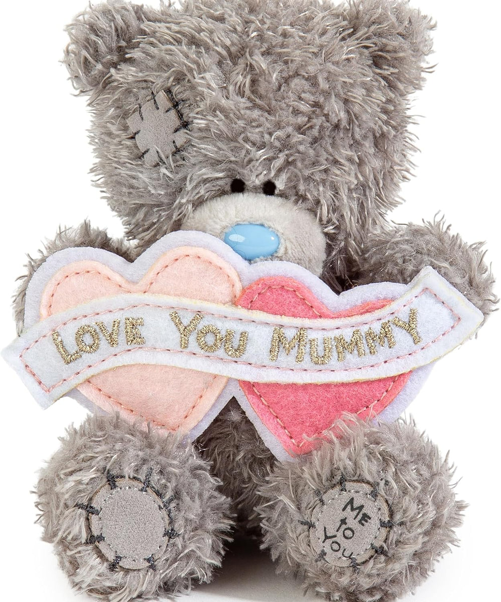 Carte Blanche Tatty Teddy plush bear, 10cm soft toy with "Love You Mummy" message, ideal for Mother's Day gift.