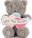 Carte Blanche Tatty Teddy plush bear, 10cm soft toy with "Love You Mummy" message, ideal for Mother's Day gift.